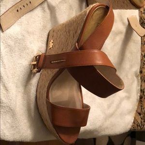 Michael by Michael Kors Tan Gold Strap Heels